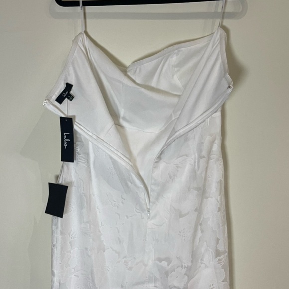 Lulus NWT Dreamy Vision Floral Burnout Jacquard Strapless Midi Dress Medium - Picture 12 of 14